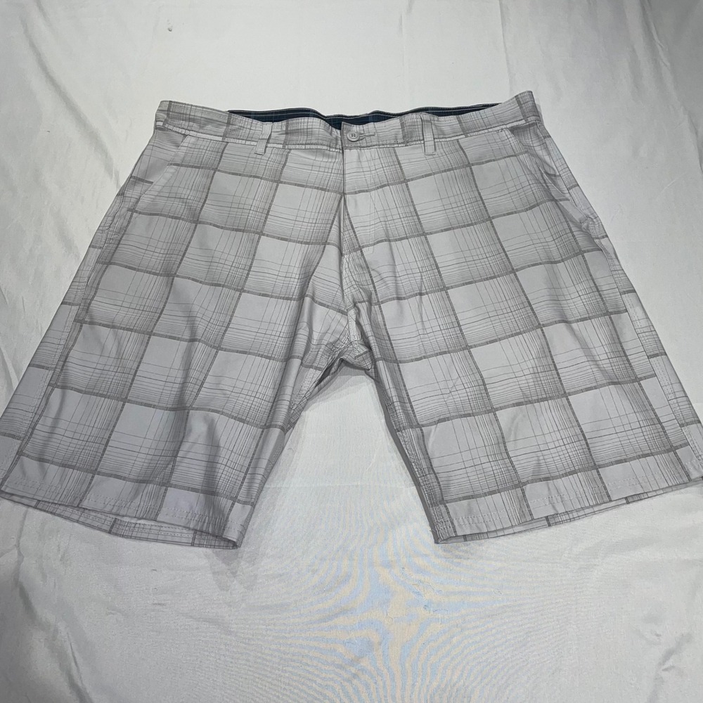 Burnside Mens Hybrid Performance Shorts Size 40 Grey Plaid BZ9841-TJ Stretch